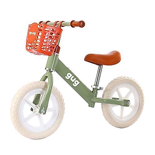Bicicleta de Equilíbrio Balance Gug Sem Pedal Verde Com Cestinho - Shiny Toys