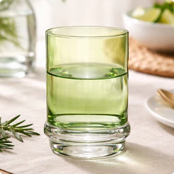 Copo Para Água De Vidro Verde 350Ml Hikko Ribeiro e Pavani