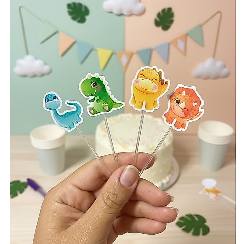 Topper de Docinho - Topper de Cupcake - Dino Baby