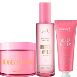 Kit Creme de Mão + Bodysplash + Hidratante Corporal Hidden Flowers