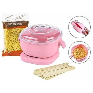 Kit Aquecedor De Cera Dobrável De Silicone Rosa completo  - Compacto, Leve e Fácil de Limpar