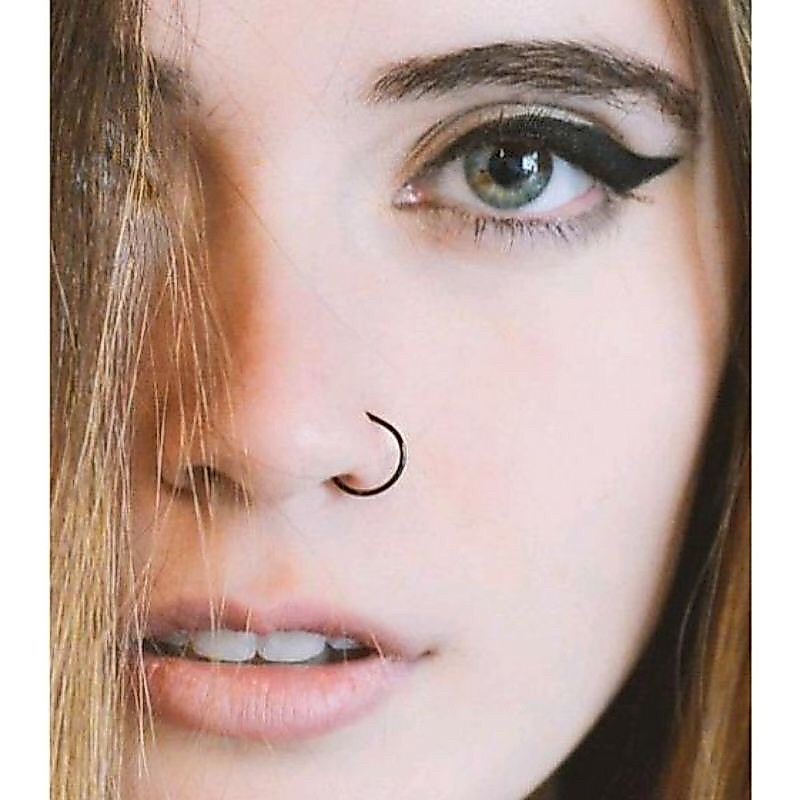 Kit -120 Piercing De Nariz Argolinha Silicone Atacado - Preto/Branco, Colorido e Preto — imagem 2 de 2