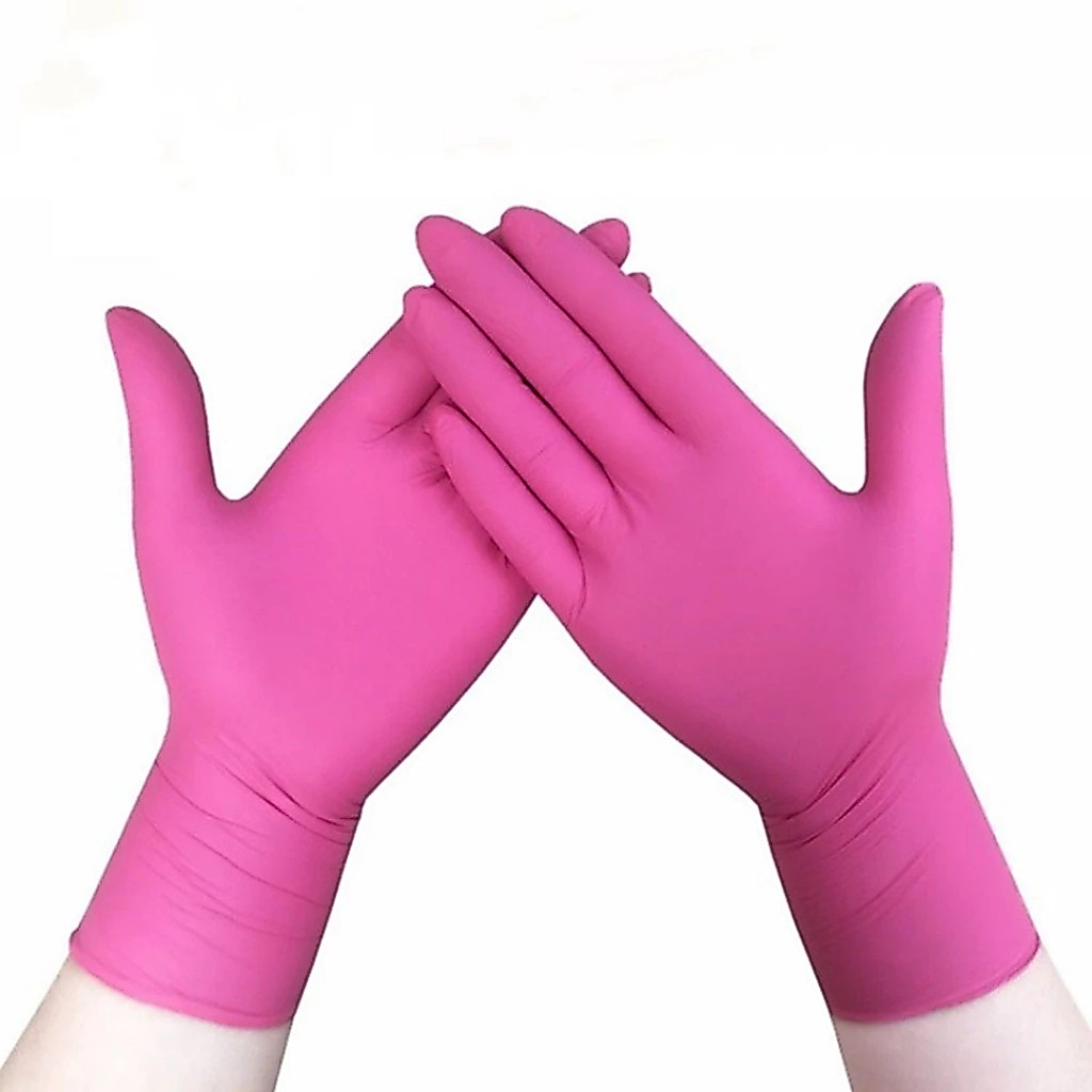 Kit 10 Luvas Descartáveis Látex Rosa Pink Com Po C/1000 Unigloves — imagem 2 de 2