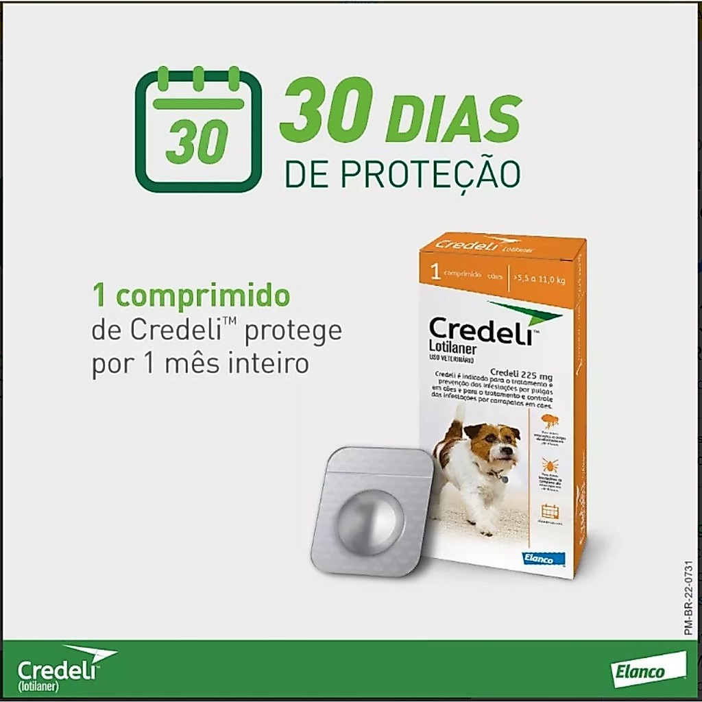 Antipulgas Cães 5,5 a 11 kg Credeli 225mg 1 Comprimido — imagem 2 de 2