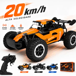 Carrinho de Controle Remoto 2.4g Off Road Super Rápido 20km/h Infantil Aluminio Recarregável Kizumba