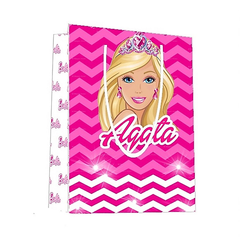Sacolinha Barbie Personalizada para Aniversário/ Lembrancinha Festa Infantil / Qualquer nome e idade