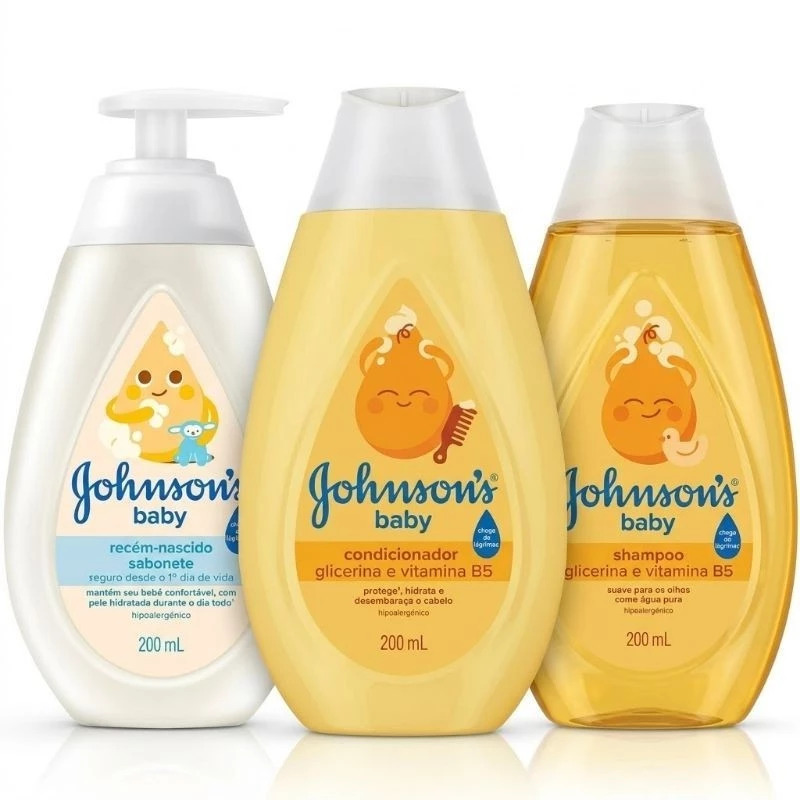 Kit Johnsons Recem Nascido (sabonete Liquido, Shampoo, Condicionador c/ 200ml)