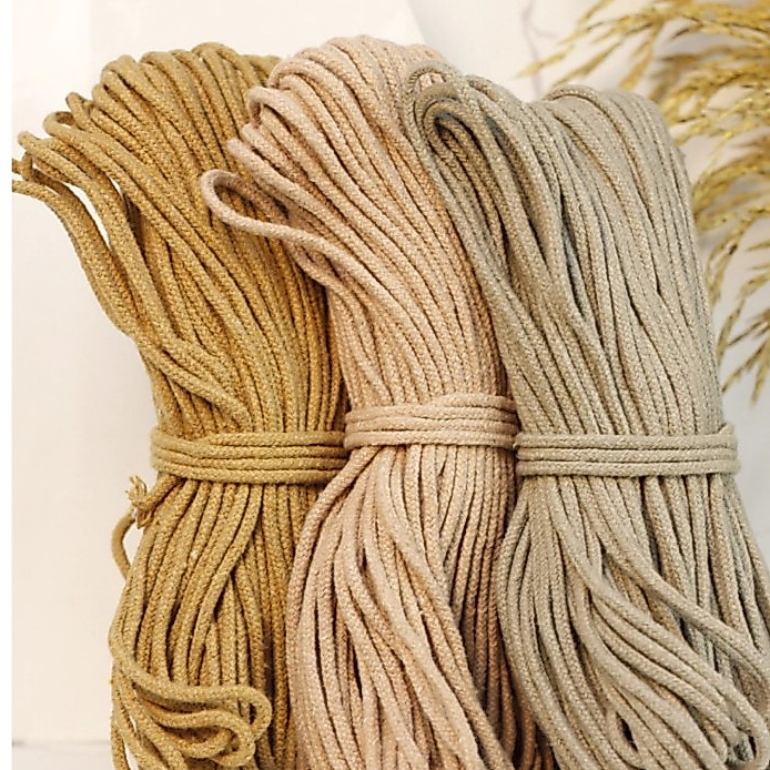 Fio 3mm New York Cordão Trançado 100% Algodão Aba Têxtil - para Artesanato | Decoração | Macramê