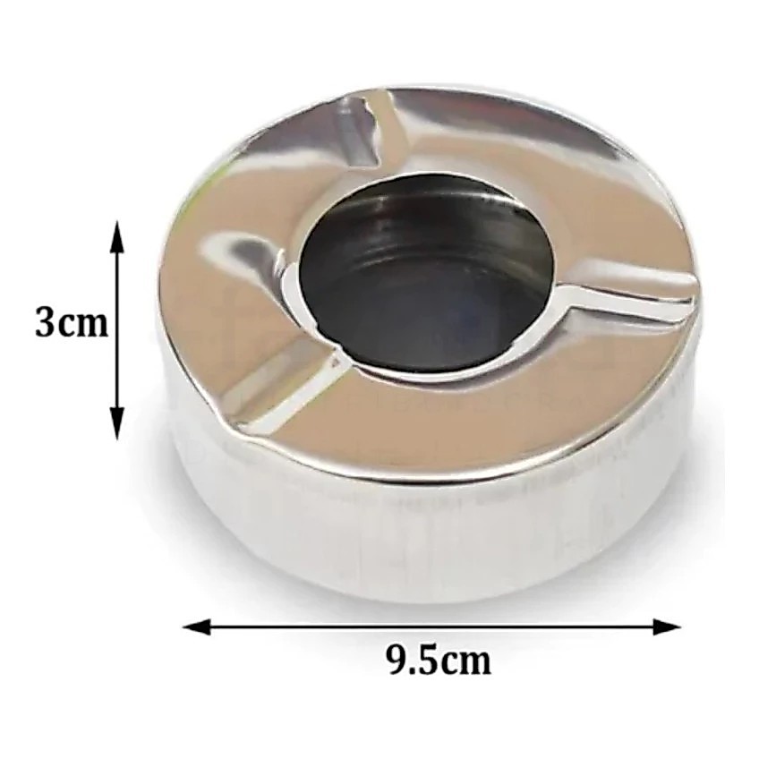 Cinzeiros Aco Inox Redondo com TampaRemovivel e Reservatorio para Bares Lanchonetes — imagem 2 de 2