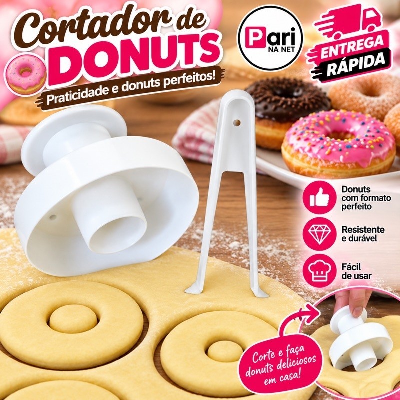Cortador Modelador De Donuts Com Pinça Para Cobertura Prático e Fácil