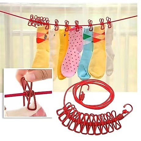 Oferta especial Linha Varal De Roupa De Secagem Multifuncional De 180cm Com 12 Clipes
