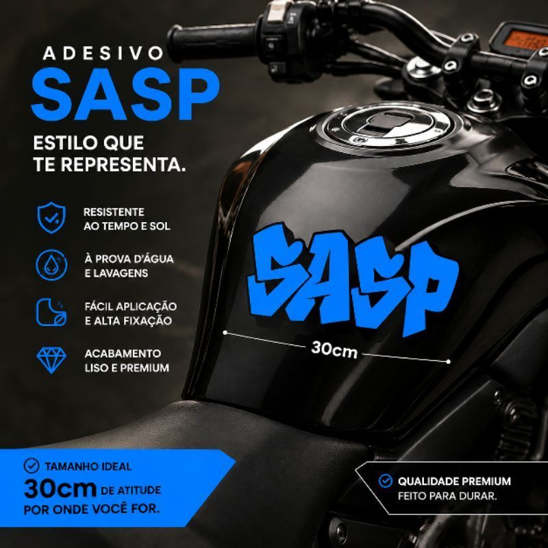 Adesivo do sasp para bolsao, moto capacete, carro etc.