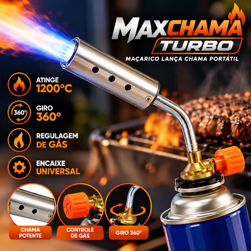 Maçarico Lança Chama Portátil Maxchama Turbo.
