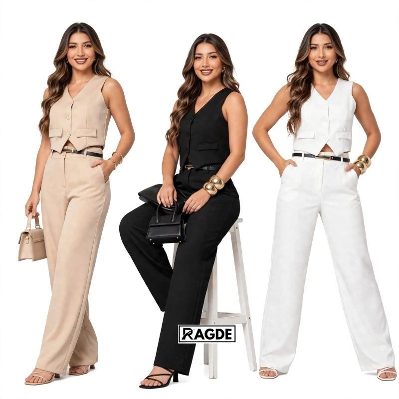 Conjunto Terno Premium Calça Com Colete De Tecido Alfaiataria Novo