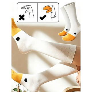 Grande ganso meias engraçado tridimensional primavera outono inverno dos desenhos animados abstrato ganso branco patinho