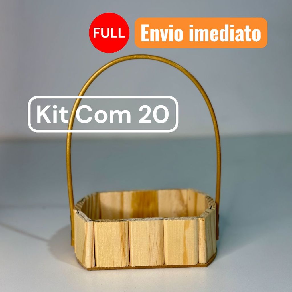 Kit 20 Cestas oval 16cm Fraldeira Madeira Decoração (ESCOLHA A COR DA ALÇA) em Oferta na Shopee