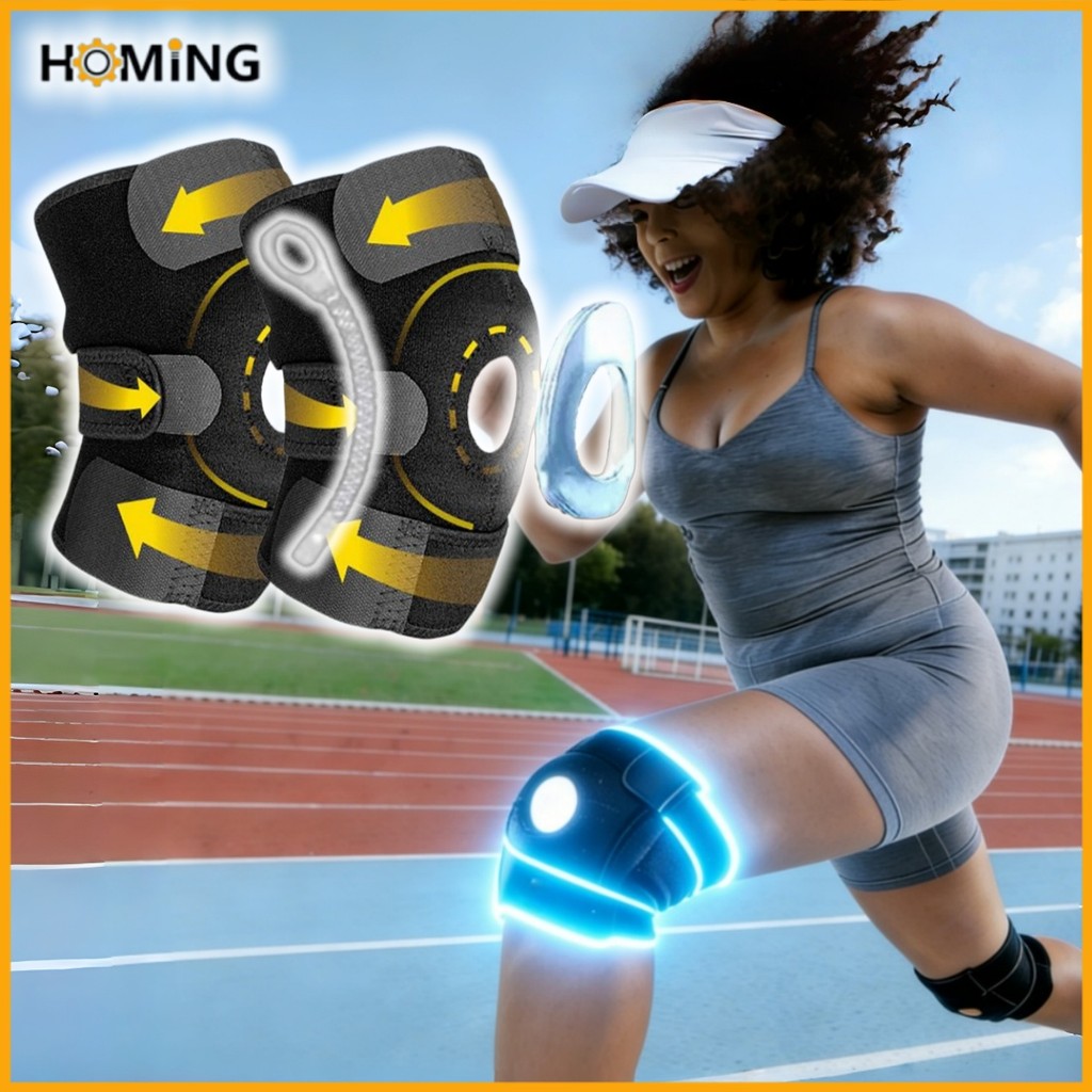 Kit 2/1 Joelheira Compressão Ortopedica Articulada Apoio Reforçado Leve para Corrida Bike Musculação e Academia
