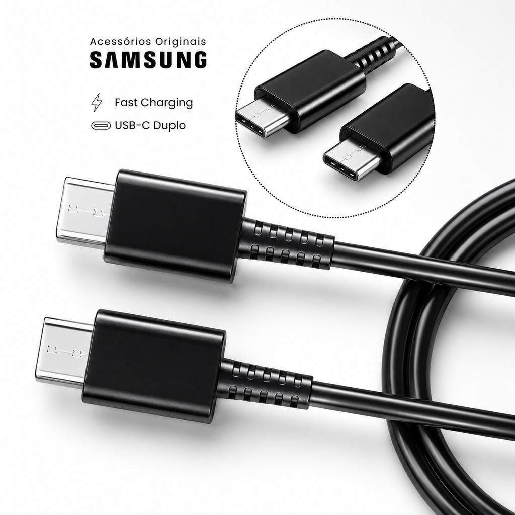Cabo Samsung Tipo C Duplo Original Galaxy M53 M54 M55 M56