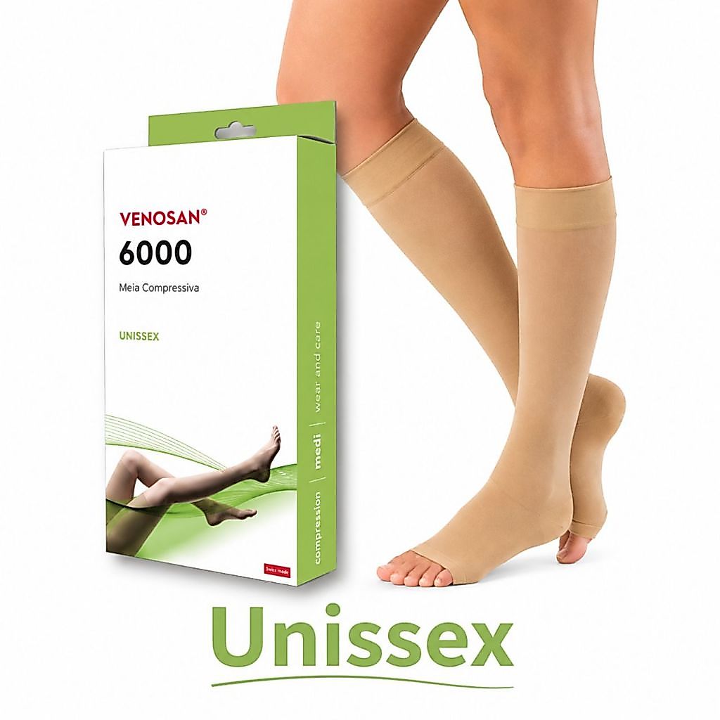 Meia Compressão Venosan 6000 AD 20-30mmHg Bege Unissex