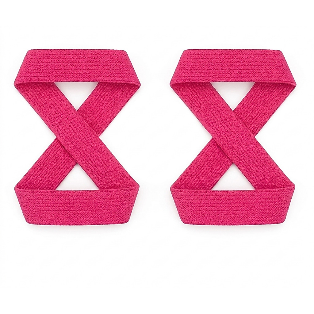 STRAPS 8 ( PINK )  de Algodão Reforçado – Crossfit, Treino Pesado, Academia, Musculação PREMIUM.