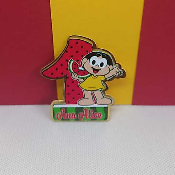 Aplique 3D TAG Personalizada com Número | Tema Magali| Lembrancinha para Festa Infantil/FAZEMOS EM QUALQUER TEMA