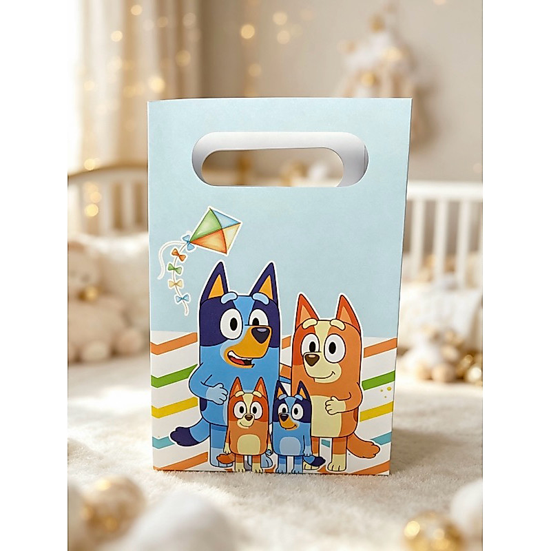 10 Sacolinhas Surpresa Personalizada no Tema BLUEY Lembrancinha PEGUE E MONTE