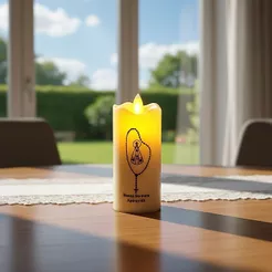 Vela Led Eletronica Nossa Senhora Aparecida Terço + Pilha AA
