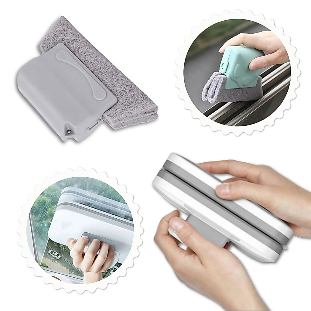 Kit Limpeza Limpa Vidro Blindex Magnético Duplo Limpa Cantos Janelas Utilidades Lar Para Casa Cozinha Banheiros Prático
