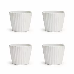 Kit 4 Mini Vasos Texturizados para Cactos, Suculentas e Plantas Pequenas