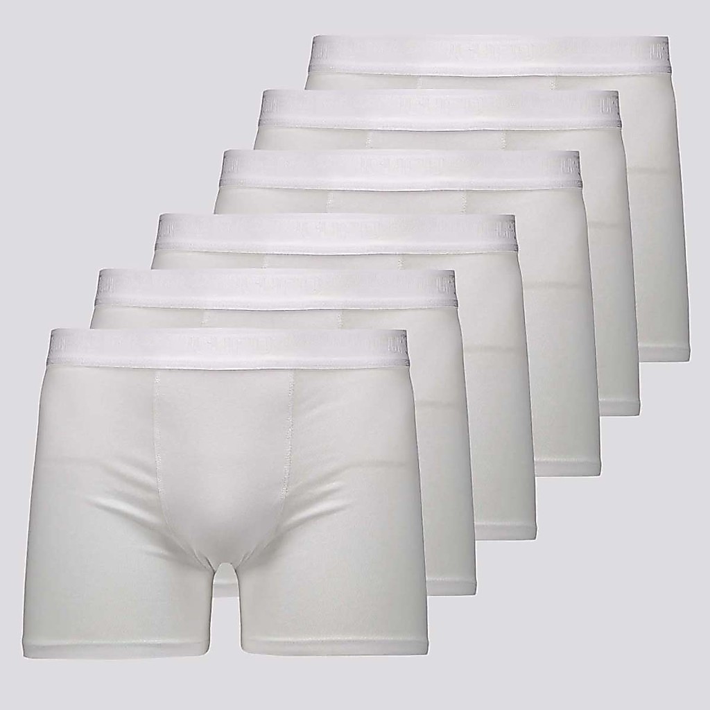 Kit 6 Cuecas Boxer Lupo Elastic Soft Branca