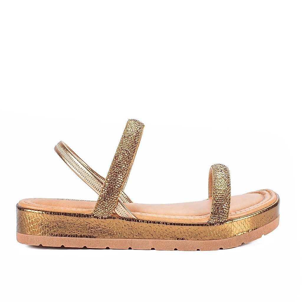 Sandália Mississipi Flatform Com Brilhos MB813