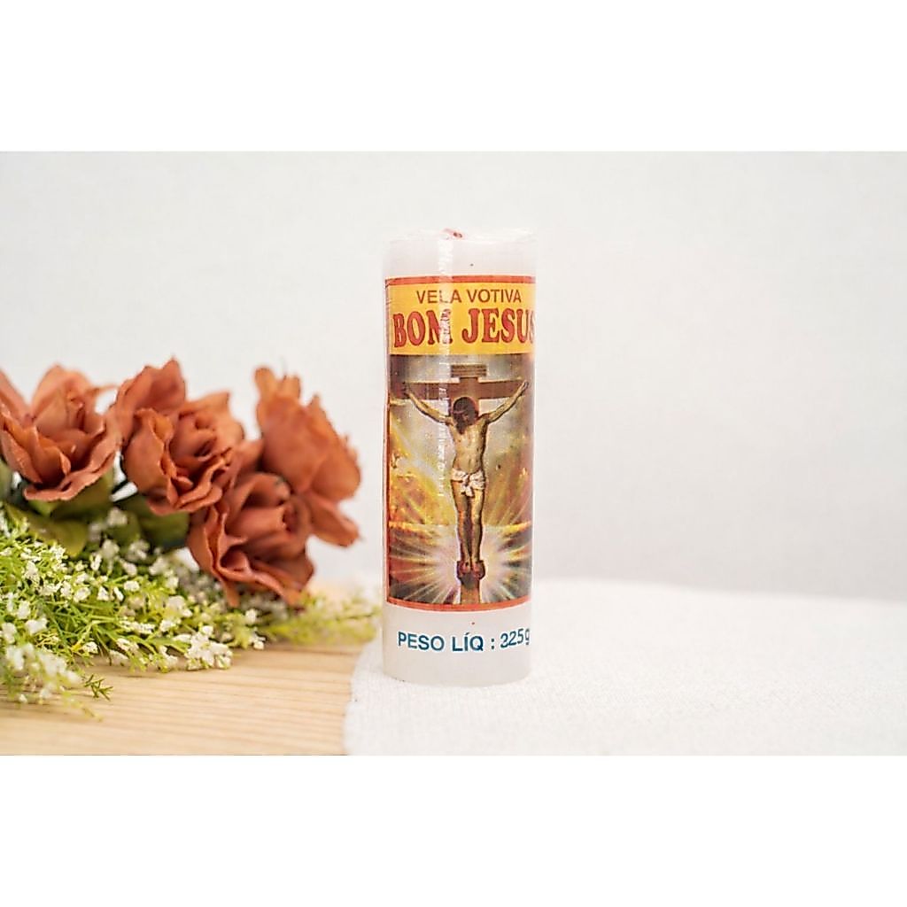 Kit com 12 velas de 325g - Bom Jesus ou Ilumina Mundo