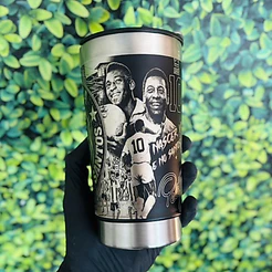 COPO TÉRMICO SANTOS personalizado a laser 360º Graus PREMIUM