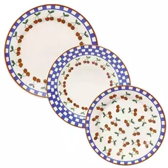 Aparelho de Jantar e Lanche 12pçs Donna Jardim de Cerejas
