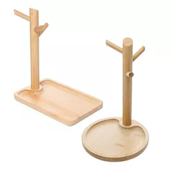 Bandeja Colares, Brincos com Suporte Multifuncional Natural Bambu - Lyor