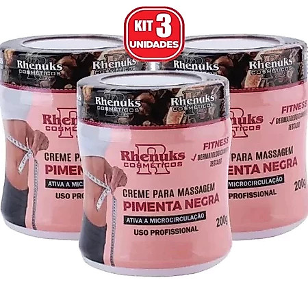 Gel Corporal Pimenta Negra 200g Para Massagem Corporal Hidratante Uso Diário