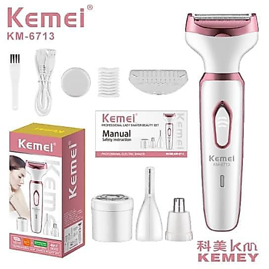 Depilador Feminino Profissional Lady Shaver Kemei Original 4 em 1 KM-6713