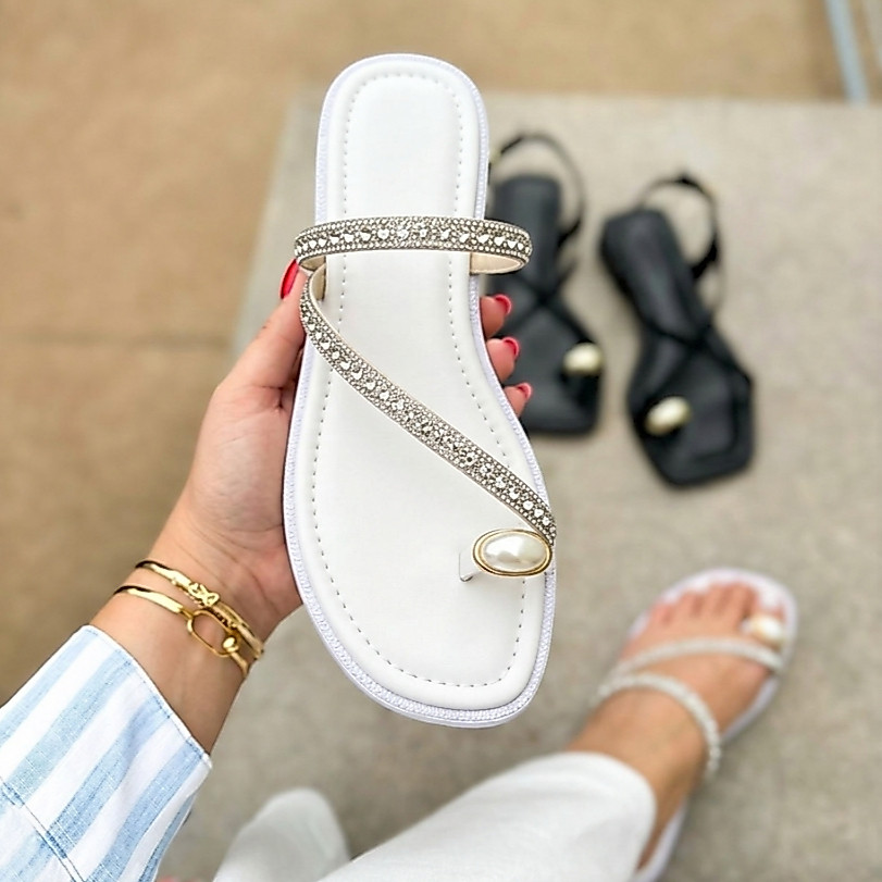 Sandalia Feminina de Dedo Estilosa Rasteirinha Confortavel Leve e Macia Moda Feminina Promoção
