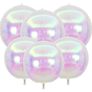 Kit 5 Unidade Balão Orbz 4D Nacarado Festa Decoração Furta cor Iridescent 10" 22" 32" 50"