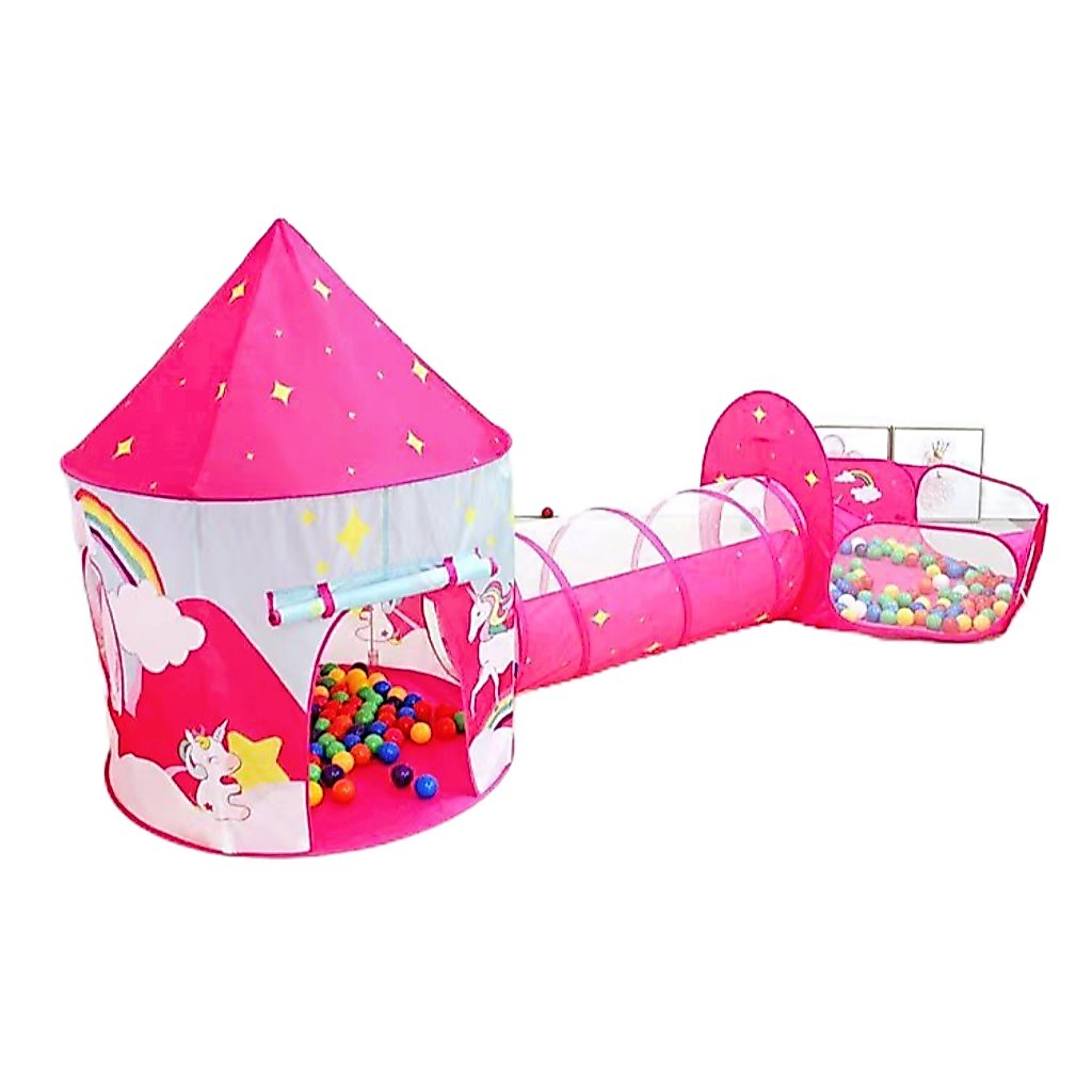 Imagem Barraca 3 em 1 Infantil Dobrável Piquenique das Princesas 3x1 Toca Tunel Com Variado Modelos
