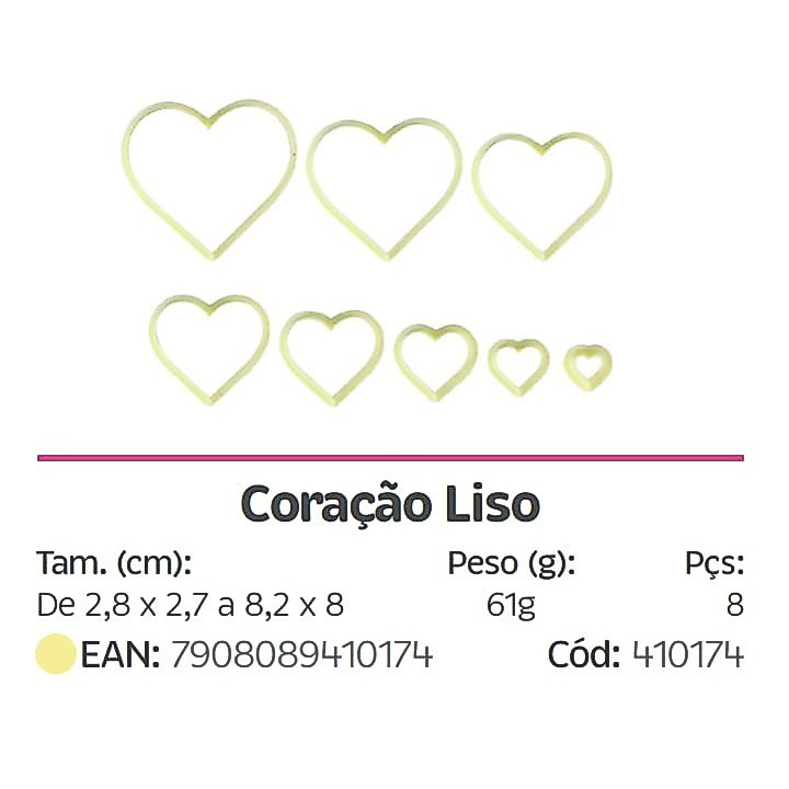 KIT CORTADOR CORAÇÃO LISO - 8 PEÇAS (BLUE STAR)//(CHOCO) · foto 2