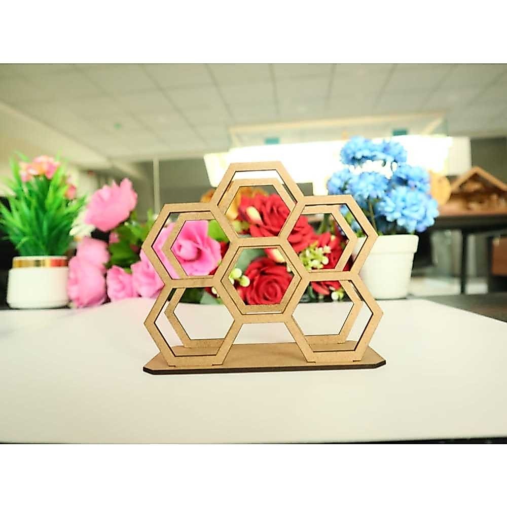Kit 10 Lindos Porta Guardanapo Colméia Decoração Festa Casamento em Madeira MDF