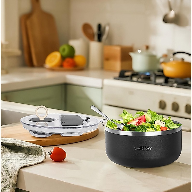 WATERSY Salada tigela 1005ml 1390ml vegetais frutas conservação fresca · foto 2