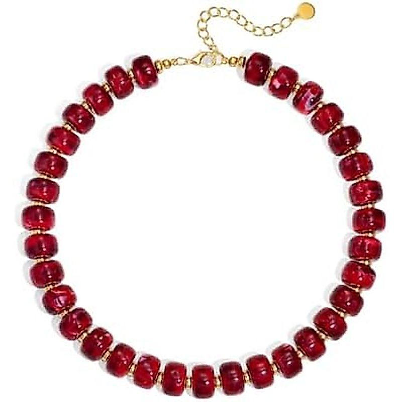 Colar Colorido Com Miçangas Para Mulheres , Gargantilha Contas De Resina Exclusivas , Boho , Robusto , Joias De Férias D