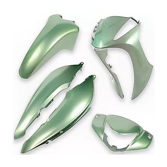 Kit Carenagem Completo Moto Biz 125 Verde Metálico 2011 - Pro Tork