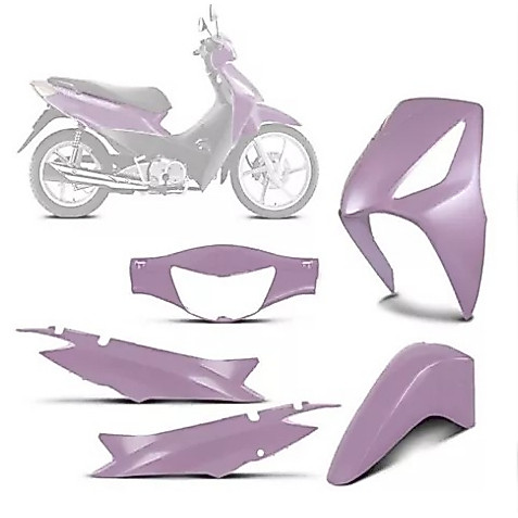 Kit Carenagem Completo Moto Biz 125 2010 Es Rosa Ágata Perolizado - Pro Tork