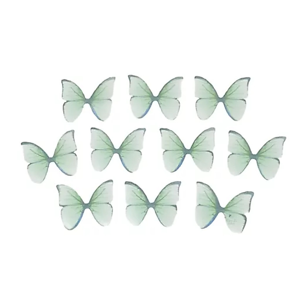 Enfeite decorativo Borboleta Tecido Verde Mesclado - 10uns - Rizzo Confeitaria
