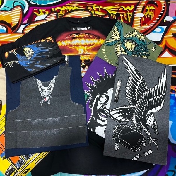 KIT 8 Camisetas Masculinas - Diversas Estampas - 100% Algodão (Escolha as estampas no chat)