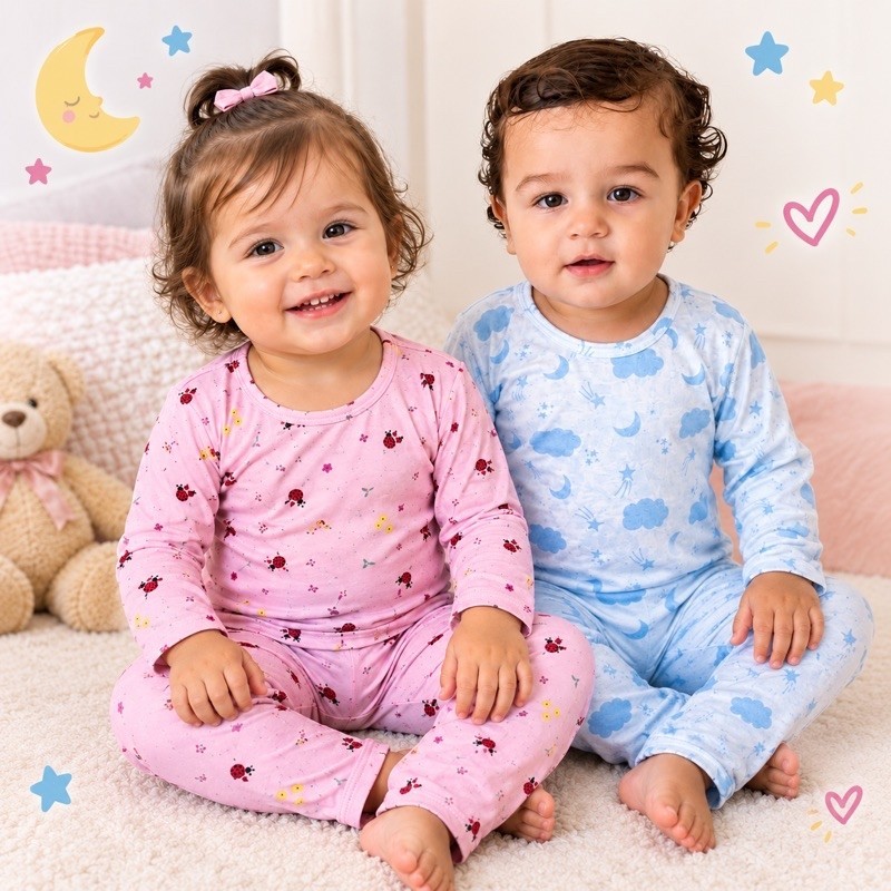 Pijama infantil bebê manga longa masculino e feminino, roupa de dormir menino menina inverno confortável estampado macio