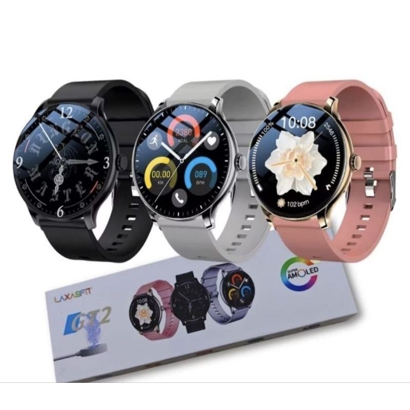 Relógio inteligente  Smartwatch Redondo GT pro tela Amoled notificações modo esportes Monitor cardíaco ligações